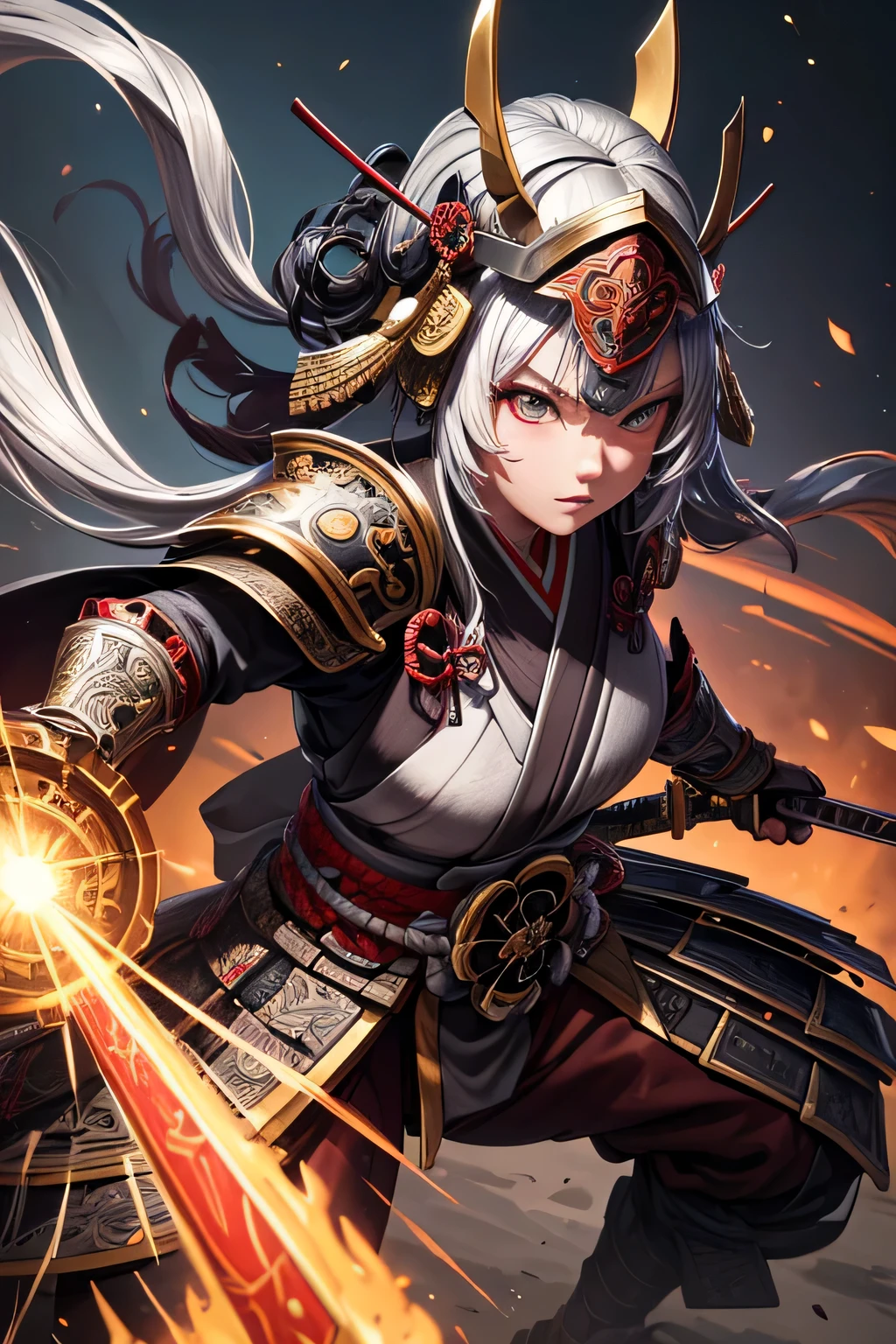 1girl, ancient shogun warrior, heavy ancient shogun armor, wielding a katana, combat stance, mean look, highly detailed, vibrant appearance, creative behavior, extremly detailed, imaginative, , spontaneous, highest quality, skin texture, intricate details, (cinematic lighting), RAW photo, 8k, masterpiece,best quality,ultra-detailed,very detailed illustrations,extremely detailed,intricate details,highres,super complex details,extremely detailed 8k cg wallpaper,