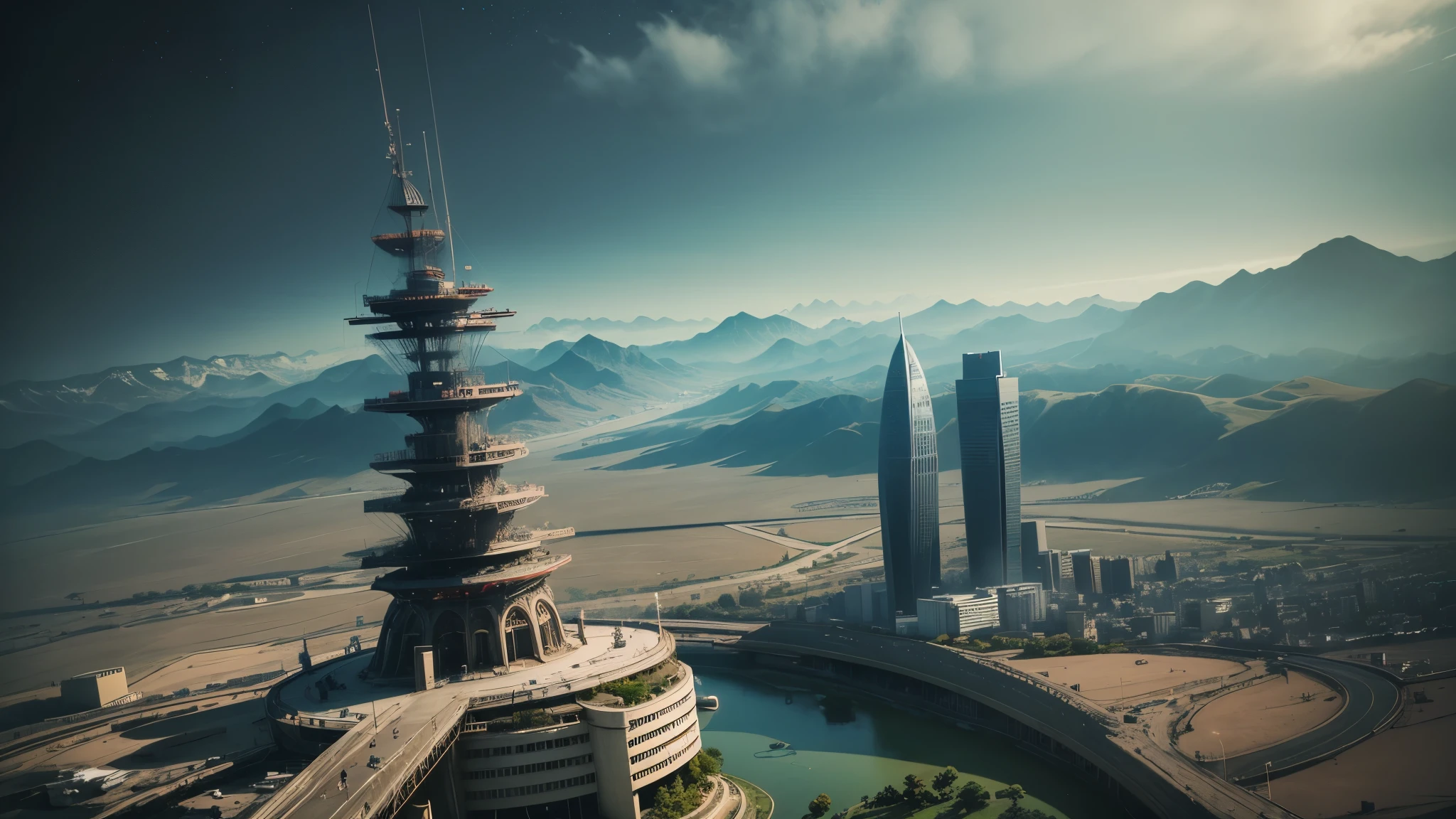 A cinematic scene from the year 2043 on earth in london spaceport, Close up shot,stunning detailed photography --auto --s2