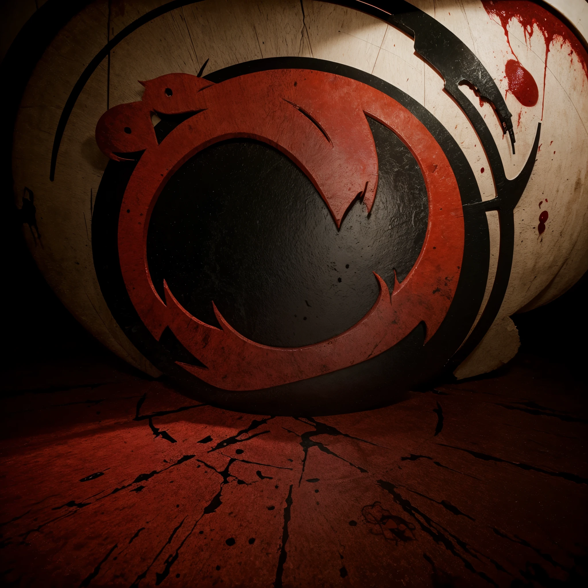 mythical monster, Youtube Logo, scary evil, red, blood,in a circle