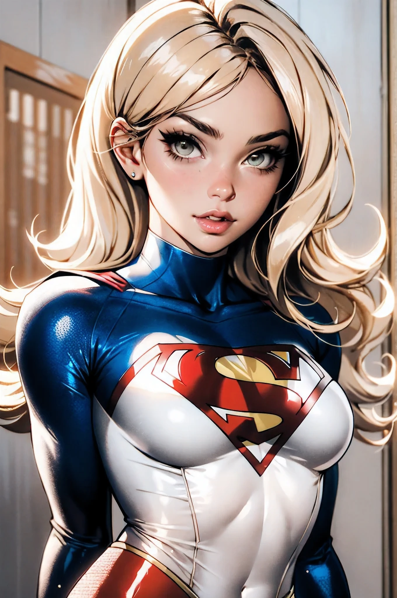 Super girl umiforme branco e dourado