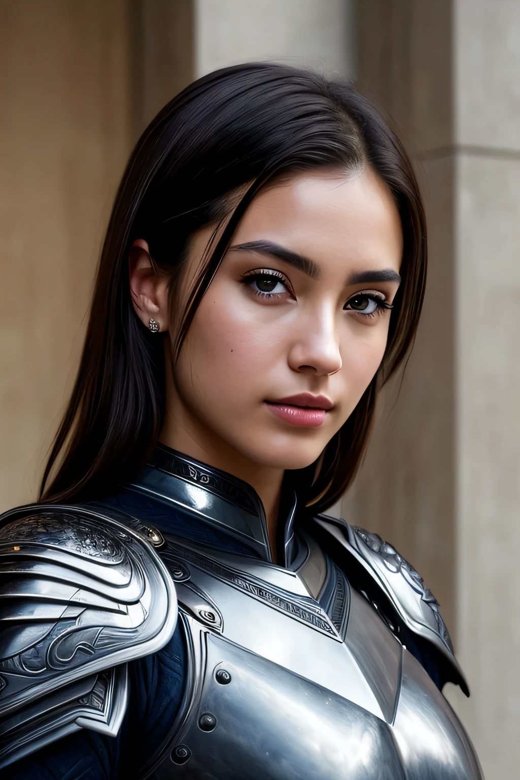 (top-quality,8K,​masterpiece),
Very beautiful face,A detailed face,20yr old,(A detailed eye,Detailed lips,lipgloss),
so short hair,
Wearing armor( (armor:1.2),とても精密がarmor,