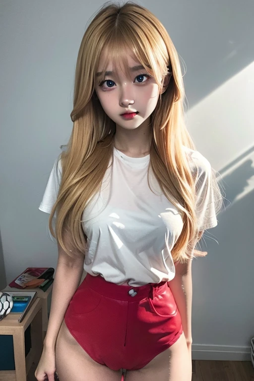 a very cue blonde girl, raw photo