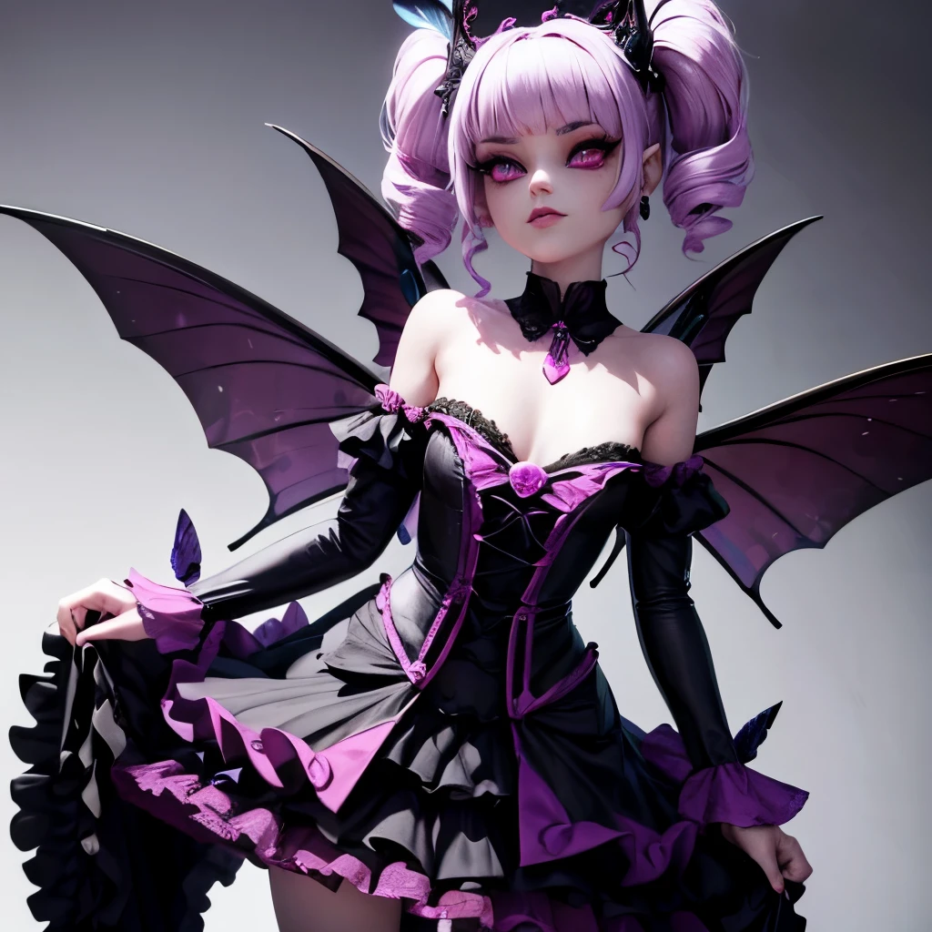Vampir, MonsterHigh, Draculaura, rosa, schwarz, Fee, Friedhof, Gotisch, ..3d,Schlanke Portionen, Glitzer, Listen to Jewel, Butterfly wings, Gotisch Dress, Winx Club, Crossover. Puppe, Comic, rundes Gesicht, rosaish Skin, thin arms and legs. mystisch,Instagram. Computergame