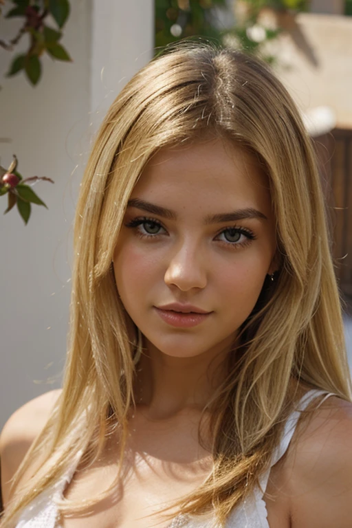 Professional photography of blonde girl, con vikini