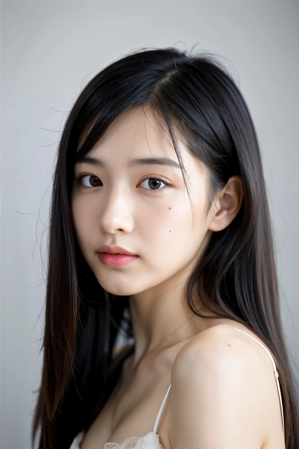 (((Medium Hair)))、(masterpiece)、((The ultra-detailliert))、(High Definition CG Illustration)、(deadpan)、(Top image quality:1.2)、realistic8K UHD、HDTV、(1girll:1.2)、High quality textures、intricate detailes、the detail、Very detailed CG、High quality shadows、realistic representation of face、Beautiful delicate face with details、Detail Beautiful delicate eyes、black eye pupil、A perfectly proportioned face、depth of fields,ciinematic light,lensflare,Ray traching,Near and far law,in her 20s, a prominent nose,Slender face,Tall Girl,(big eye:1.2),red blush,shiny lip,perfect bodies,lean body,Particles of light,(big breasts thin waist:1.3),large full breasts,Distinct_image,high_resolution, (shinny skin), solofocus, , (Fine beautiful eyes and fine face),(finerly detailed face), (Striped hair), light source contrast, ((A smile)), (pureerosface_v1:0.5) , (ulzzang -6500-v1.1:0.5),(fullnude、toppless、no-bra、Nopaso、)(the beach、bath room)