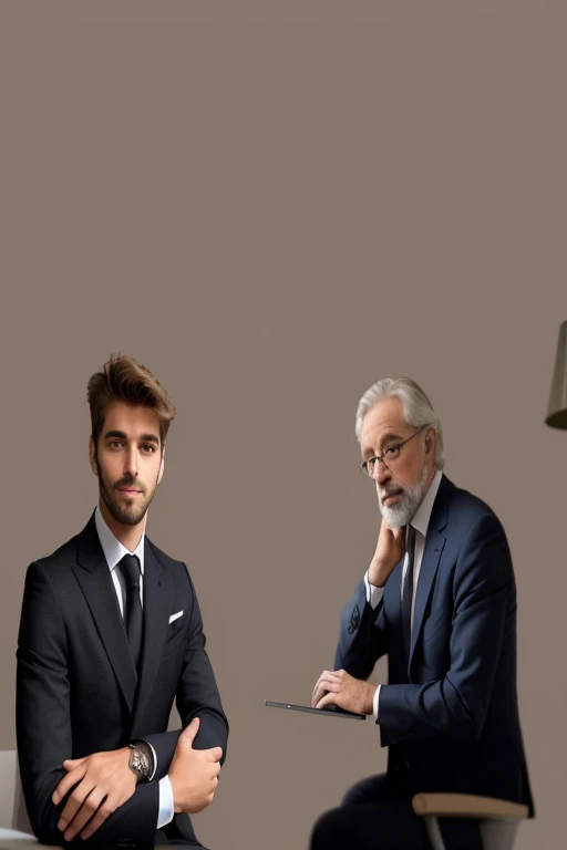 there are two men in Convient sitting at a table with a laptop, beau et élégant, wearing a Convient, Portrait de haute qualité, Deux beaux hommes, bel homme, Monsieur, vêtements sur mesure, Papier peint - 1 0 2 4, Porter un costume, Portrait épique et élégant, beau et attrayant, porter un costume d’affaires, vêtus d’un costume, Portrait professionnel HD, Convient