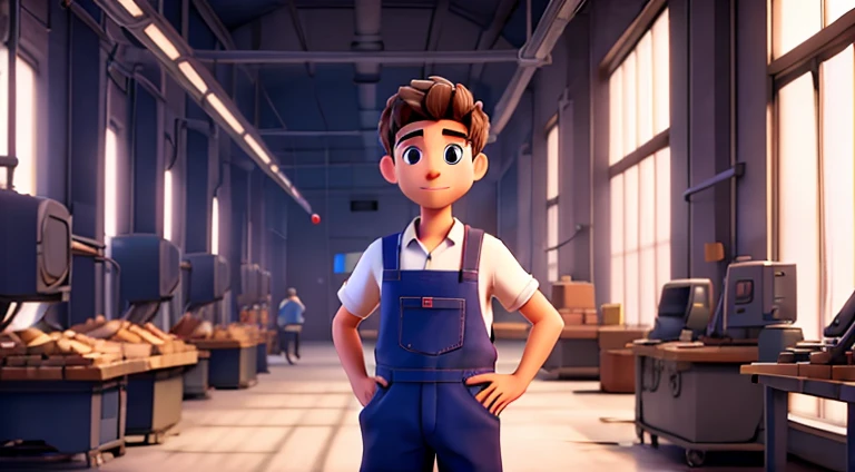 masterpiece, male worker in a factory, index finger rised, only hand in the picture, void background
