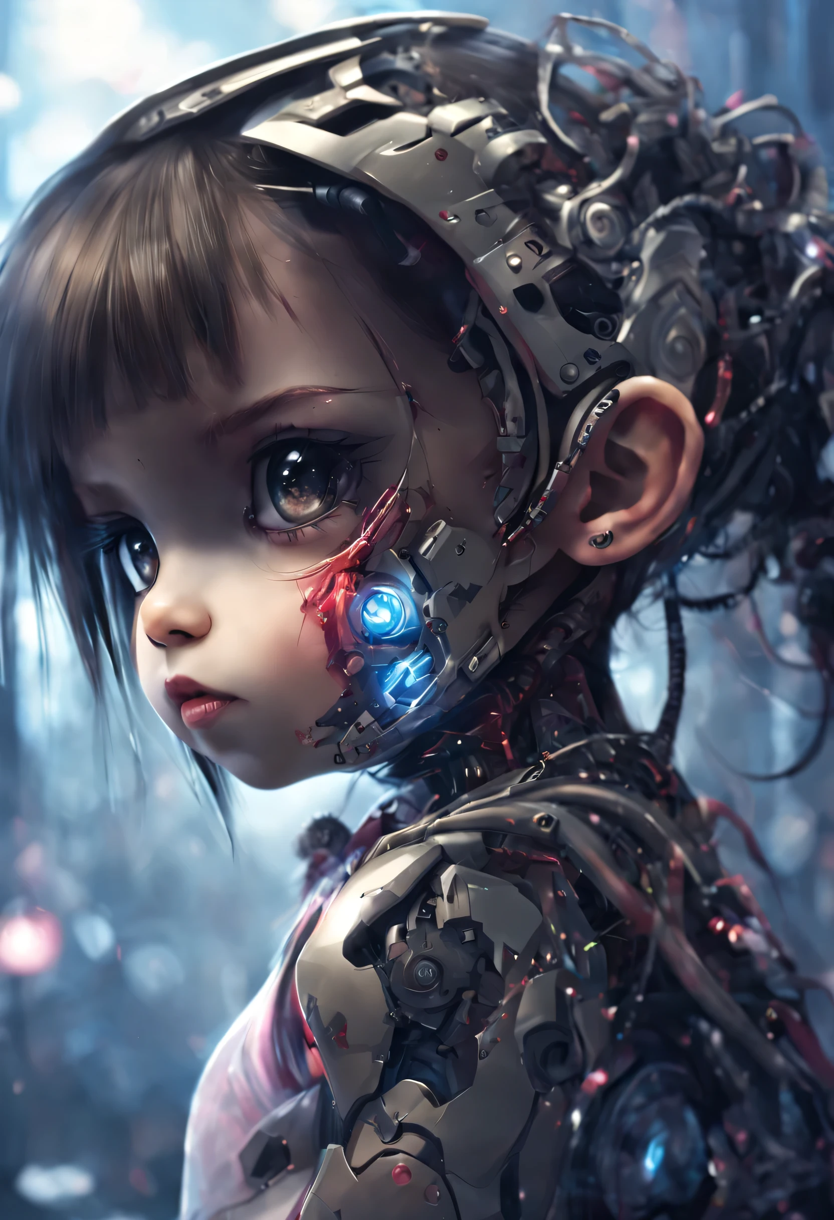 the anime, half-cyborg girl