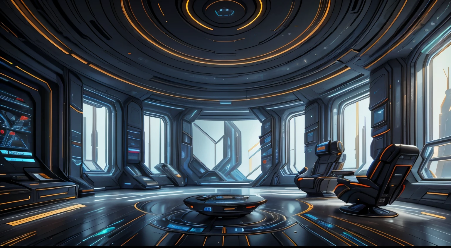 There is a room with sofa and chairs, a room with light, detailed matte paintings by senior environmental artists, 3D renderings inspired by Syd Mead, digital art, futuristic room, sci-fi interior, sci-fi room, futuristic interior, sci-fi engine room living room, futuristic setting, octane rendering sci-fi, cyberpunk bedroom at night, futuristic room background, surreal sci-fi set design, shutter, futuristic, futuristic hall, futuristic interior, futuristic interior, sci-fi tech, futuristic space, futuristic room background, volumetric lighting futuristic, futuristic room