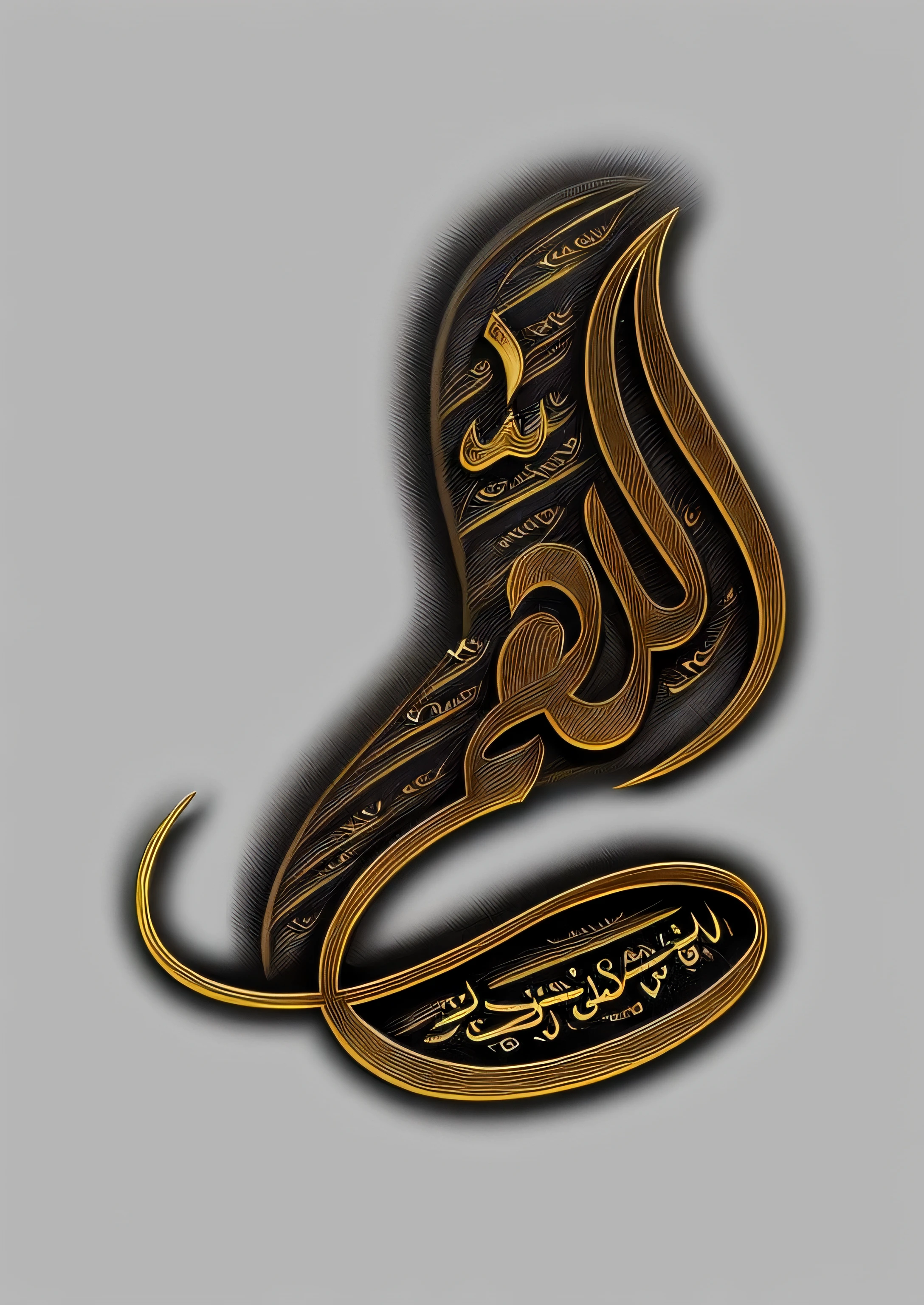 Black and white Arabic calligraphy with gold hearts, Islamic calligraphy, arabic calligraphy, font, Overlay with Arabic text, arabic calligraphy, Linear hair, Islamic Art, islamic, reyyan, Romanized: Kaaba, hurufiyya, outline, by Sheikh Hamdallah, Arabic!, by Ahmed Karahisari