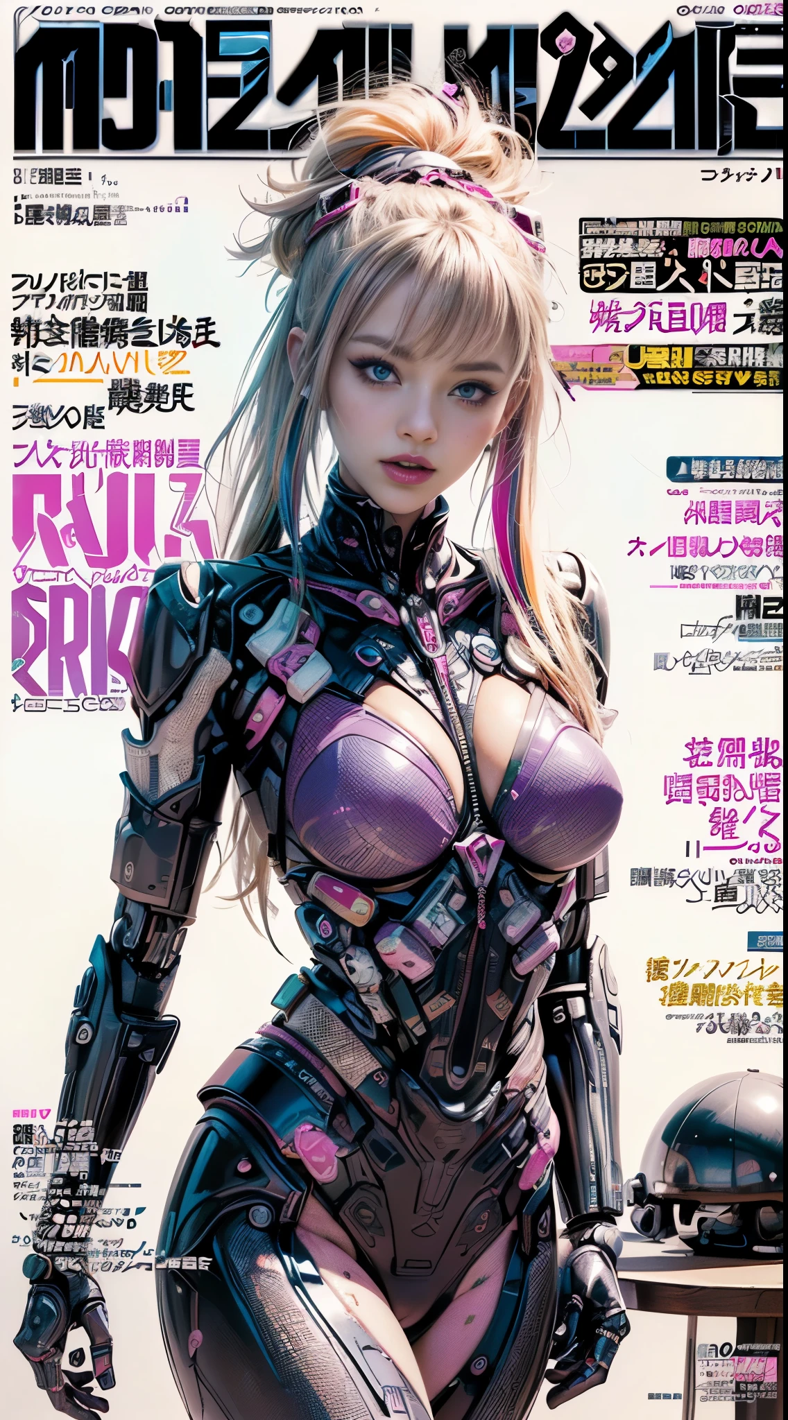 Flowing_contour biomechanical__cybernetic_airbrush___Strange__Weird__(((Sexy Japanese cyberpunk style Fashion_(((Magazine_cover)))__art_decor_Border)))__porcelain_and_Platinum / Futuristic Cyberpunk woman with porcelain skin, (((cybernetic implants))), (NSFW)