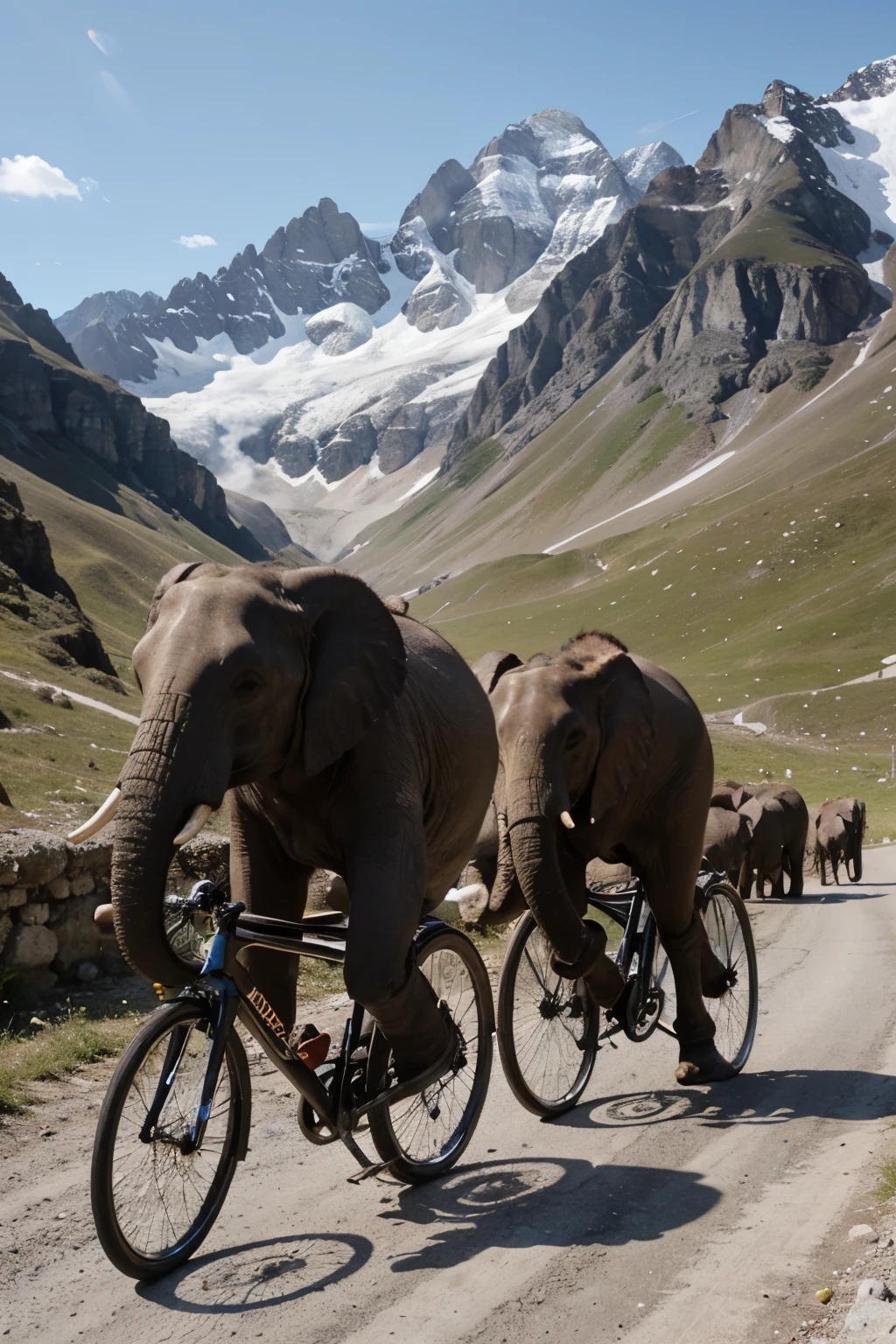 Two Elephants cycling the Alps