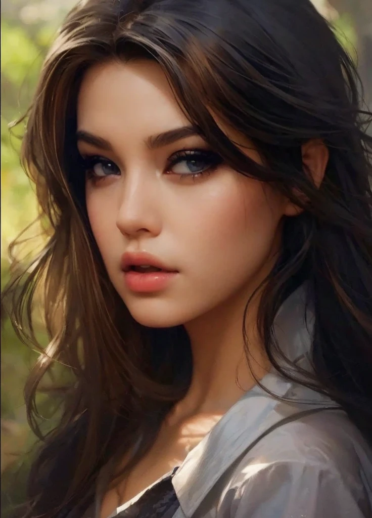 beautiful (zxzxberna), intricate colorful hair with , sunlight, beautiful lighting, vibrant lighting, intricate, highly detailed, elegant, smooth, by Ruan Jia and Artgerm and Anton Fadeev,