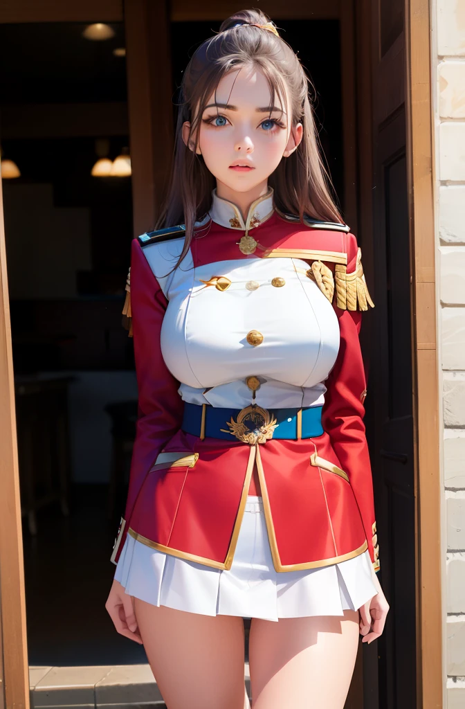 1girl in, sayla mass, Elegant, masutepiece, Convoluted, Army pink uniform dress with a super miniskirt so short you can almost see your pants....、Pure white panties、Please squat down and show me your white panties....、Super miniskirt You can see the pants in the miniskirt、White panty、Realistic, Best Quality, absurderes, high face detail, Perfect eyes, 18 years old, Cowboy Shot, realization、, Vibrant colors, Pink Uniform, Skirt、Photography、Gravure photography style、Real Images、Top image quality、1girl in, sayla mass, Elegant,Spread Leg,Show white panties, masutepiece, Convoluted,Ultra mini skirt、White panty、 Realistic, Best Quality, absurderes, high face detail, Perfect eyes, 18 years old, Cowboy Shot, , Vibrant colors, White uniform, Skirt