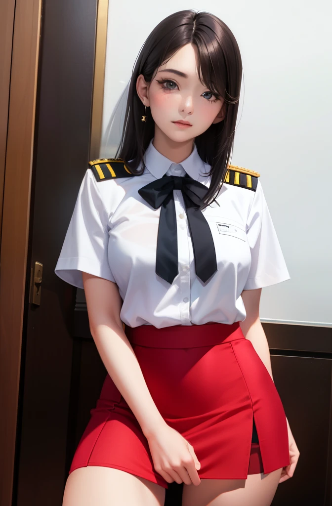 1girl in, sayla mass, Elegant, masutepiece, Convoluted, Army pink uniform dress with a super miniskirt so short you can almost see your pants.....、Pure white panties、Please squat down and show me your white panties.....、Super miniskirt You can see the pants in the miniskirt、White panty、Realistic, Best Quality, absurderes, high face detail, Perfect eyes, 18 years old, Cowboy Shot, realization、, Vibrant colors, Pink Uniform, Skirt、Photography、Gravure photography style、Real Images、Top image quality、1girl in, sayla mass, Elegant,Spread Leg,Show white panties, masutepiece, Convoluted,Ultra mini skirt、White panty、 Realistic, Best Quality, absurderes, high face detail, Perfect eyes, 18 years old, Cowboy Shot, , Vibrant colors, White uniform, Skirt