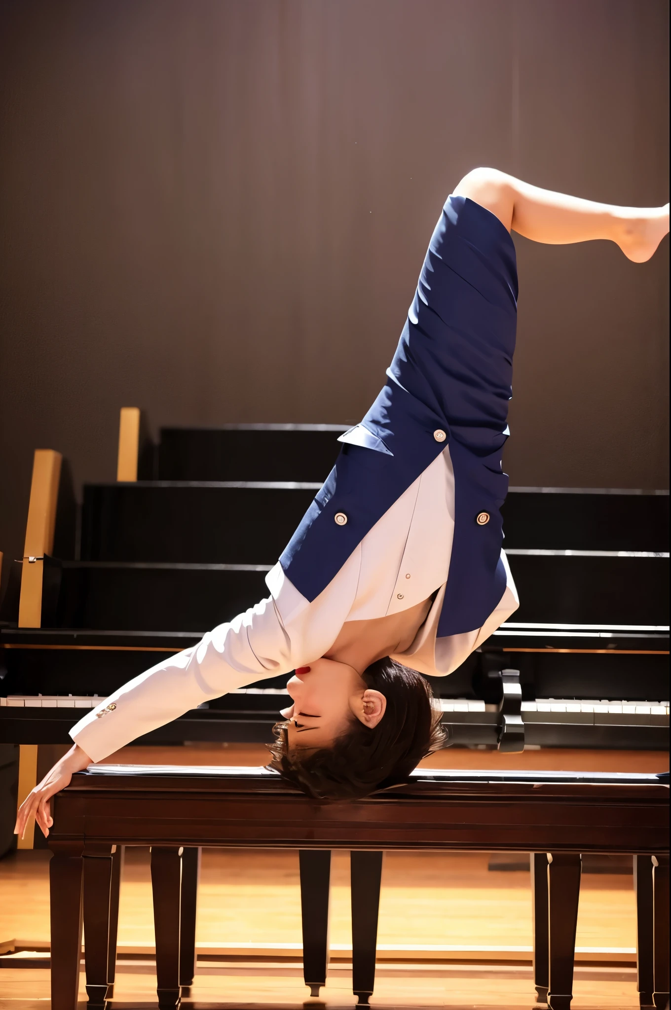 piano　concert　backflip　Politician da　burst into laughter
