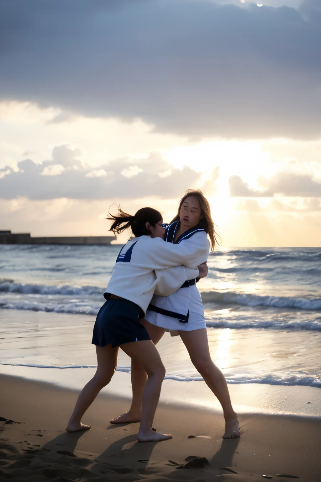 Stormy seaside　judo　Special training　High School Girls