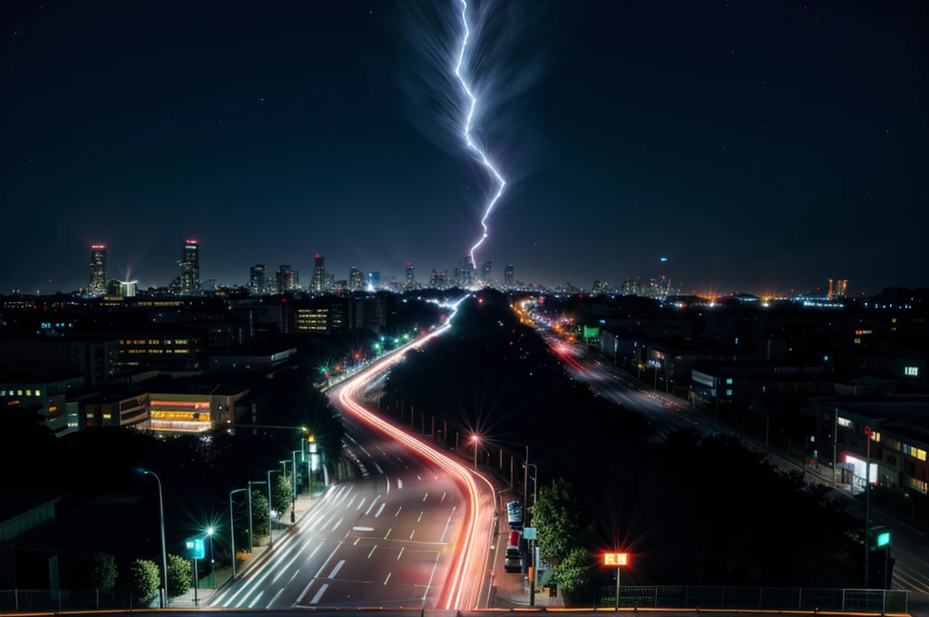 best quality,4k,8k,highres,masterpiece:1.2,ultra-detailed,realistic:1.37,city night view,urban landscape,night lights,tall buildings,glowing windows,dark alleys,reflection on wet pavement,hustle and bustle,traffic,neon signs,foggy atmosphere,skyscrapers,moonlit sky,shadows and silhouettes,street lamps,car trails,starlit city,metropolis,vibrant colors,bokeh