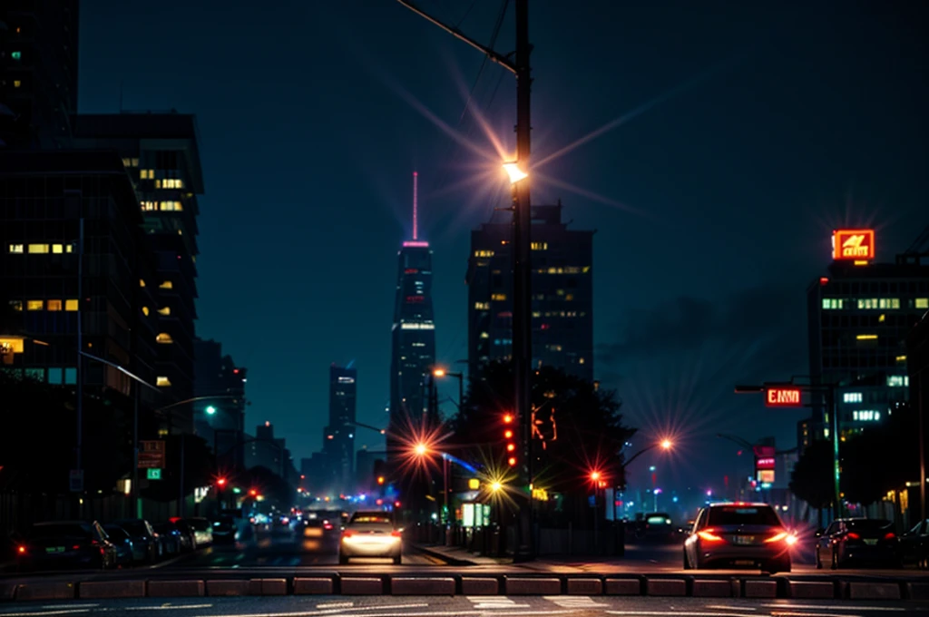 best quality,4k,8k,highres,masterpiece:1.2,ultra-detailed,realistic:1.37,city night view,urban landscape,night lights,tall buildings,glowing windows,dark alleys,reflection on wet pavement,hustle and bustle,traffic,neon signs,foggy atmosphere,skyscrapers,moonlit sky,shadows and silhouettes,street lamps,car trails,starlit city,metropolis,vibrant colors,bokeh