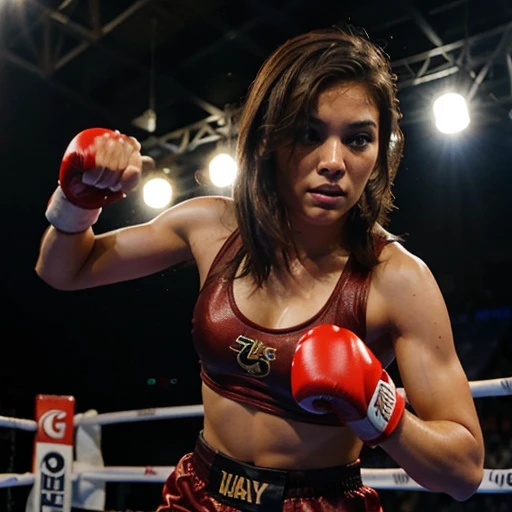 Boxer standing in the boxing ring, Muay Thai, boxing stance