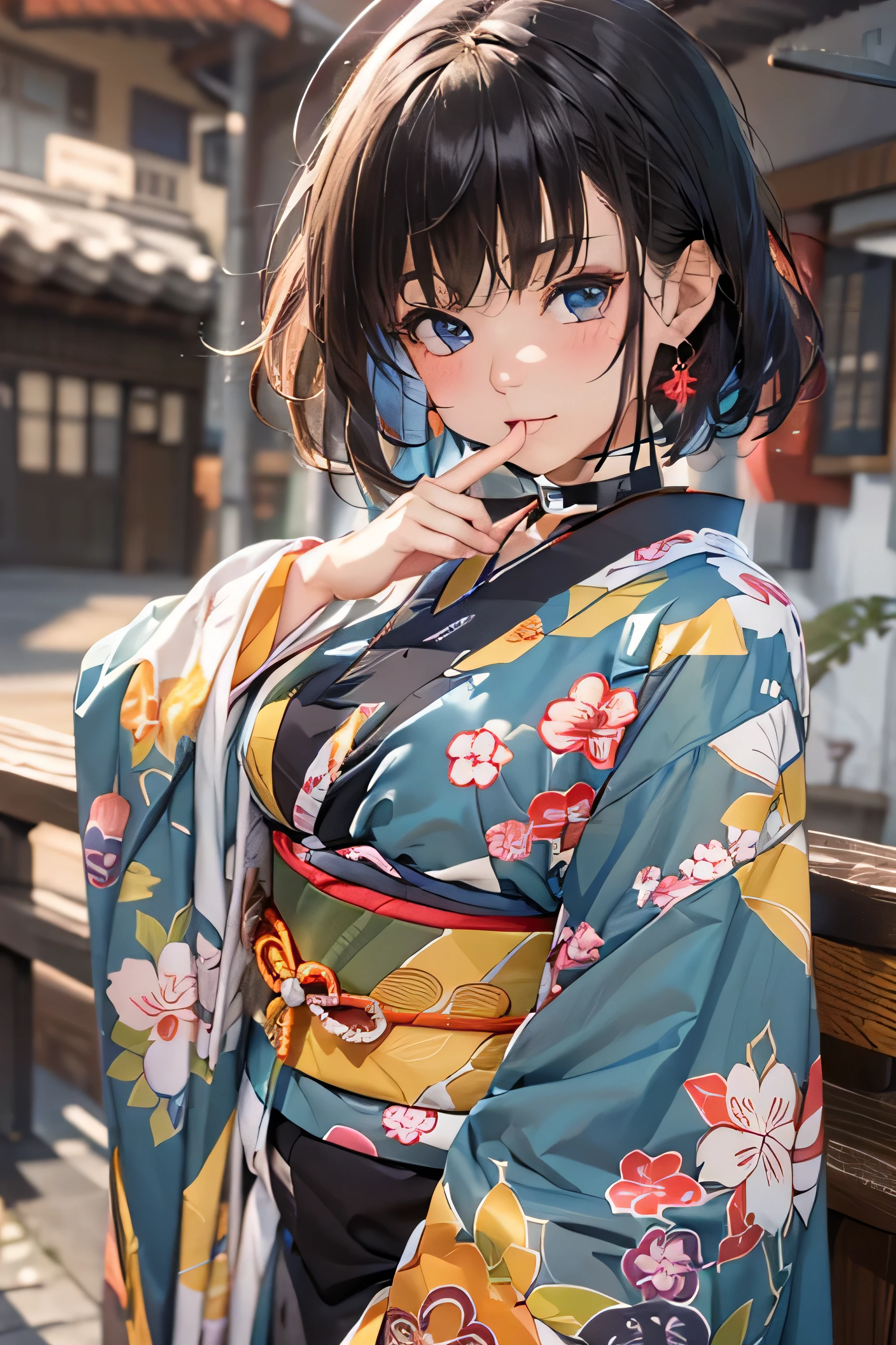 (top-quality,8K picture quality,masterpiece:1.3,hight resolution,masutepiece:1.2), Front view:0.8,full body Esbian:1.2, Looking at Viewer, 23-year-old woman, Looking at the camera,(Japanese dress, Kimono:1.4,Komono:1.2, a choker:1.4),(Shorthair:1.2,well-groomed black hair), (Back alley:1.3), Kimono comes off,thigh visible,I can see panties,Beautiful face,Cinematic,(Young gravure idols, Young skinny gravure idol, sophisticated gravure idol),(detailed flawless face),normal hands:1.5,Normal finger:1:5,Normal legs:1.5
