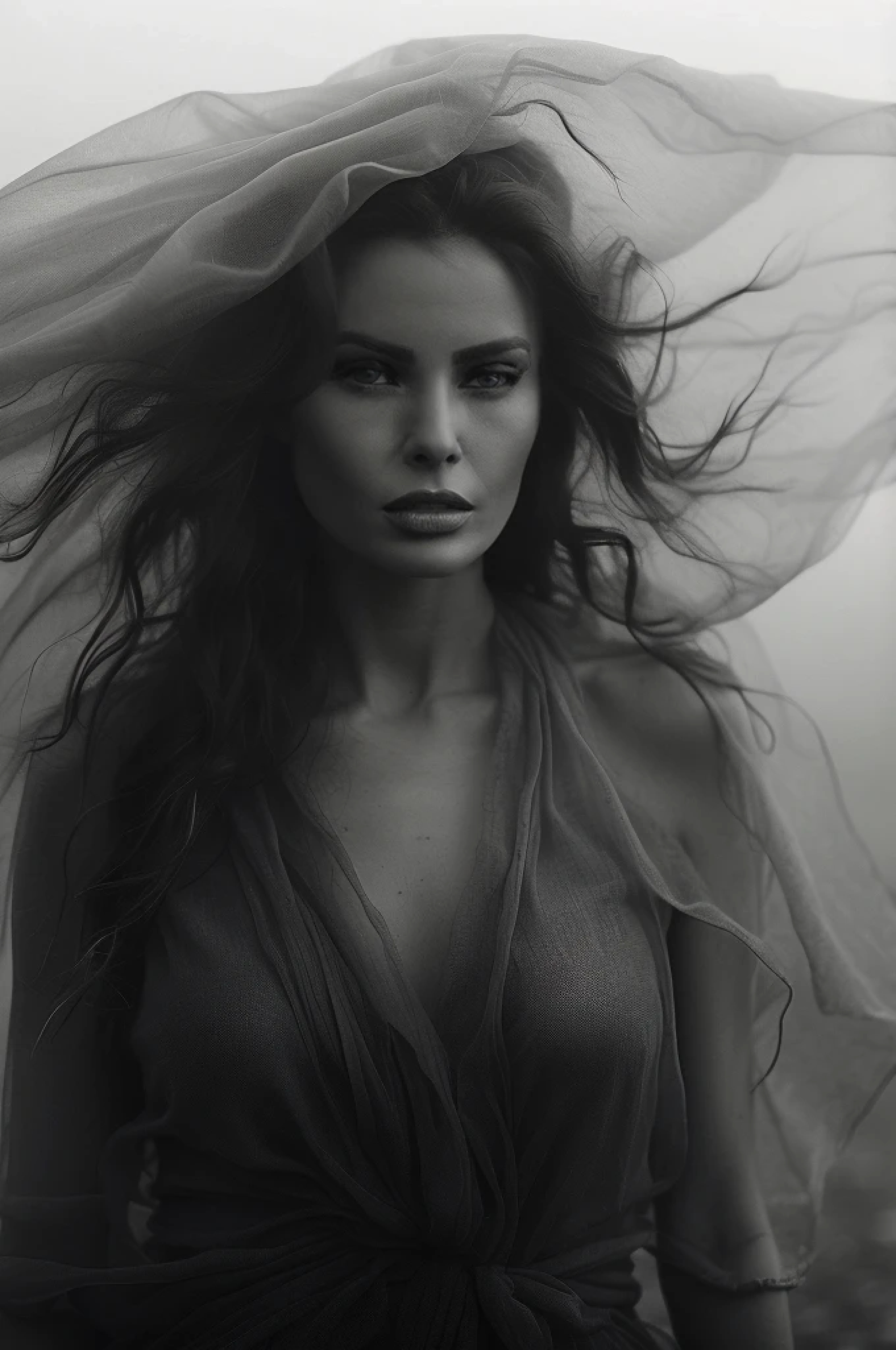 Black and white image of Melania Trump