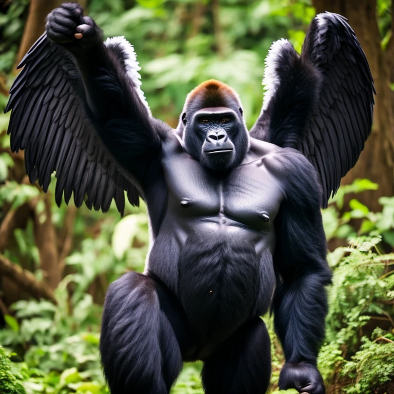 Gorilla with angel wings