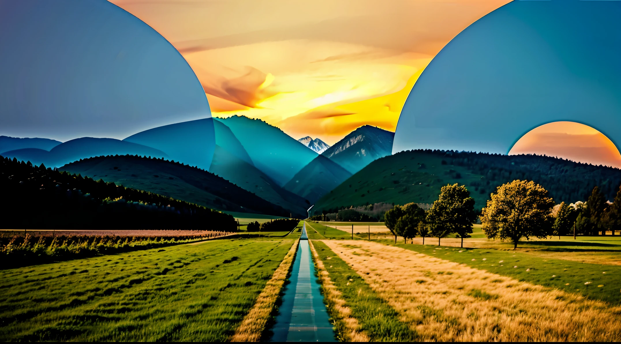 2 worlds separated by a line in the middle