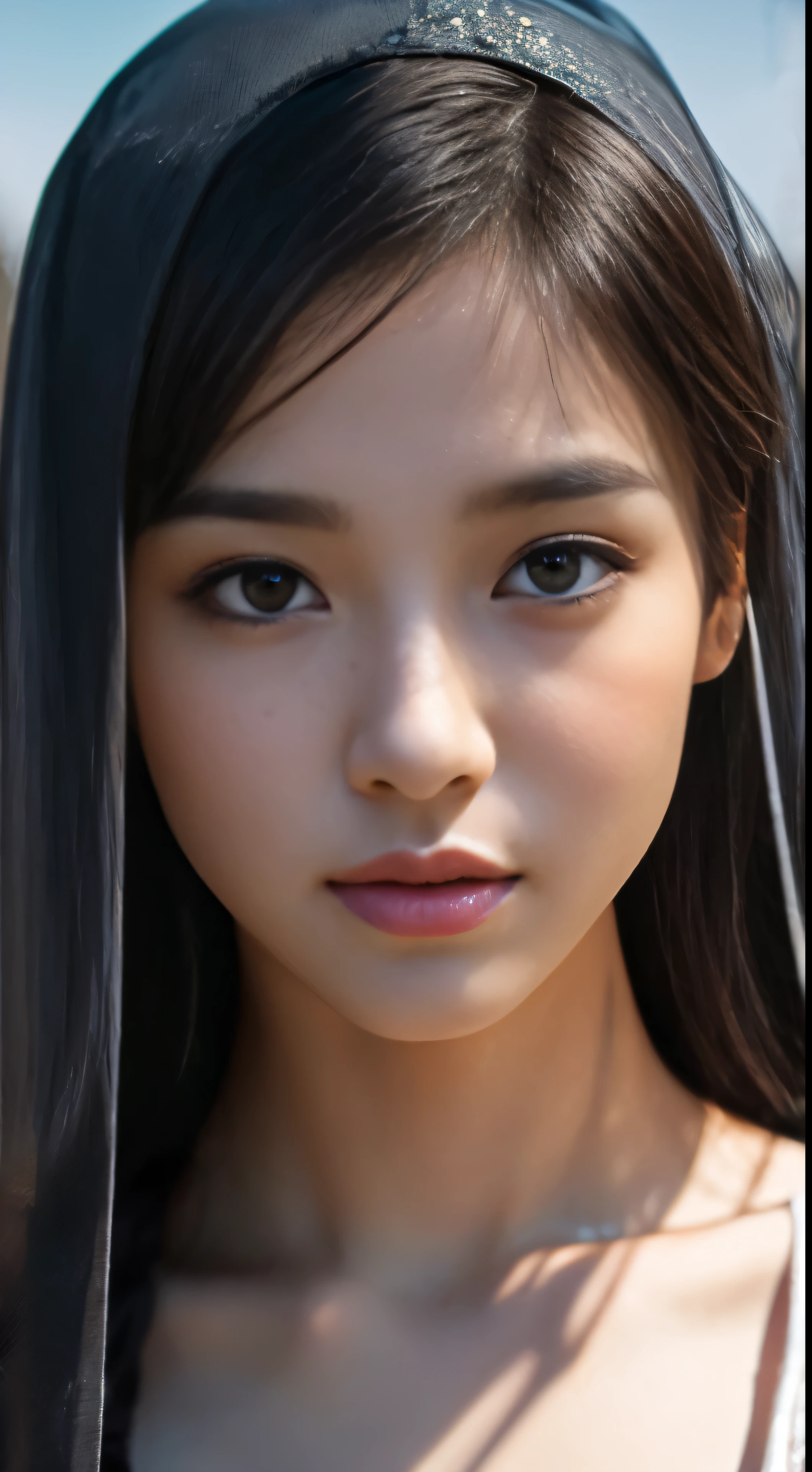 sakimiChanStyle, WLOP style, Portrait, finerly detailed face, Beautiful woman, Plump lips, Opaque veil, Medieval veil, Headrails, 12th century, Heterochromia eyes, Iridescent eyes, medieval clothing, Briaux, Lord of the Rings Gown, close to perfection, beautiful anime style, Character Panorama, Clean and detailed face, Glowing shadows, beautiful gradients, depth of fields, Clean graphics, High quality, high detailing, High Definition, Luminous Studio graphics engine