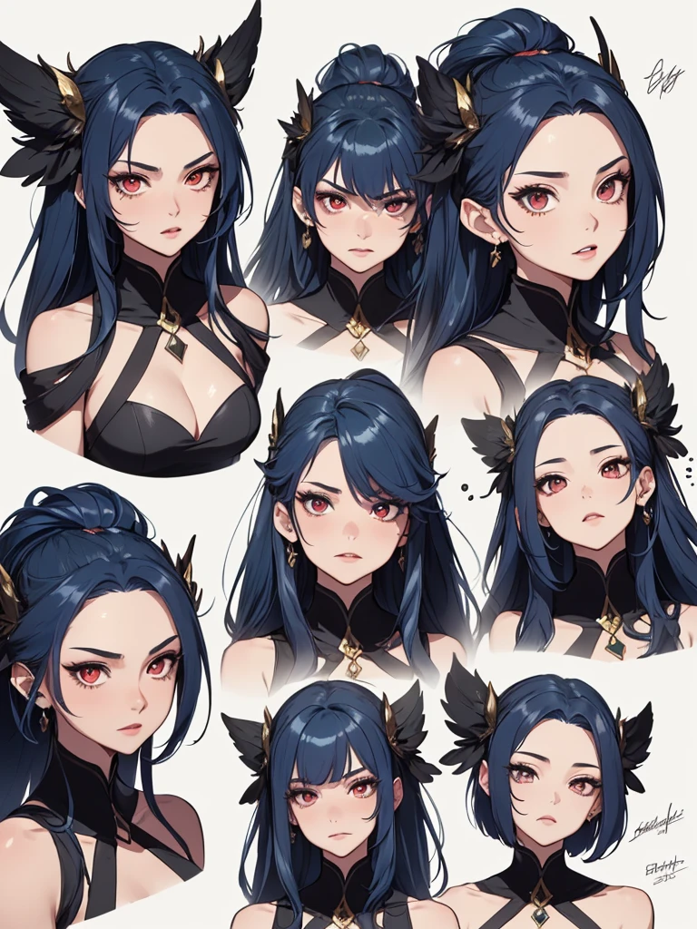 ((master-piece)),(((bestquality))),(Character design sheet, Same character..., Front, side), A Beautiful Girl,blue hair, albio, Red Eyes, long-haired, annoyed, ใบFrontเท่านั้น, Separate from each other..., fins, balance, jewelry, sharpt teeth, shouting, sparkling eyes, high-detail, ((4 expressions)), Jungle theme, ((ตกสะเก็ดบนใบFront, Glossy lips, Glossy skin, (((มีสี่Frontเท่านั้น))), (((Only four references)))