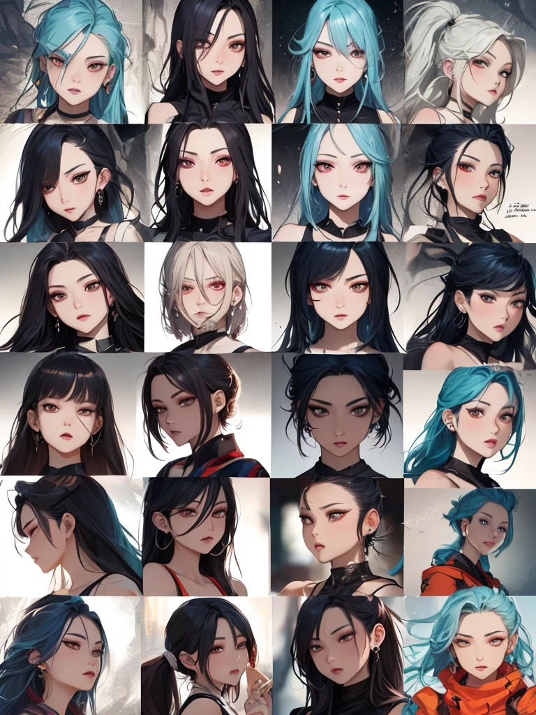((master-piece)),(((bestquality))),(Character design sheet, Same character..., Front, side), A Beautiful Girl,blue hair, albio, Red Eyes, long-haired, annoyed, ใบFrontเท่านั้น, Separate from each other..., fins, balance, jewelry, sharpt teeth, shouting, sparkling eyes, high-detail, ((4 expressions)), Jungle theme, ((ตกสะเก็ดบนใบFront, Glossy lips, Glossy skin, (((มีสี่Frontเท่านั้น))), (((Only four references)))