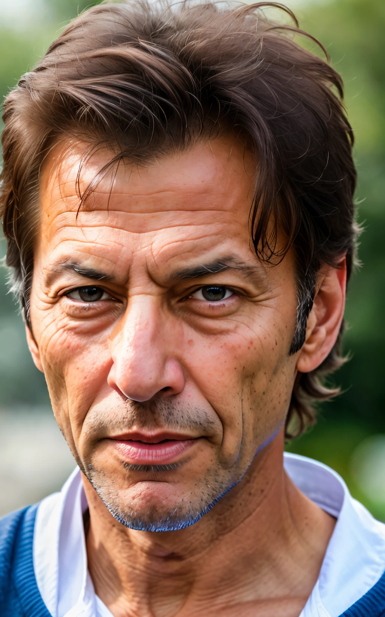 Imran Khan, very detailed, 55 years old, innocent face, blue eyes, high resolution, masterpiece, best quality, intricate details, highly detailed, sharp focus, detailed skin, realistic skin texture, texture, detailed eyes, professional, 4k, charming smile, shot on Canon, 85mm, shallow depth of field, kodak vision color, perfect fit body, extremely detailed, foto_\(ultra\), photorealistic, realistic, post-processing, maximum detail, roughness, real life, ultra realistic, photorealism, photography, 8k uhd, photography