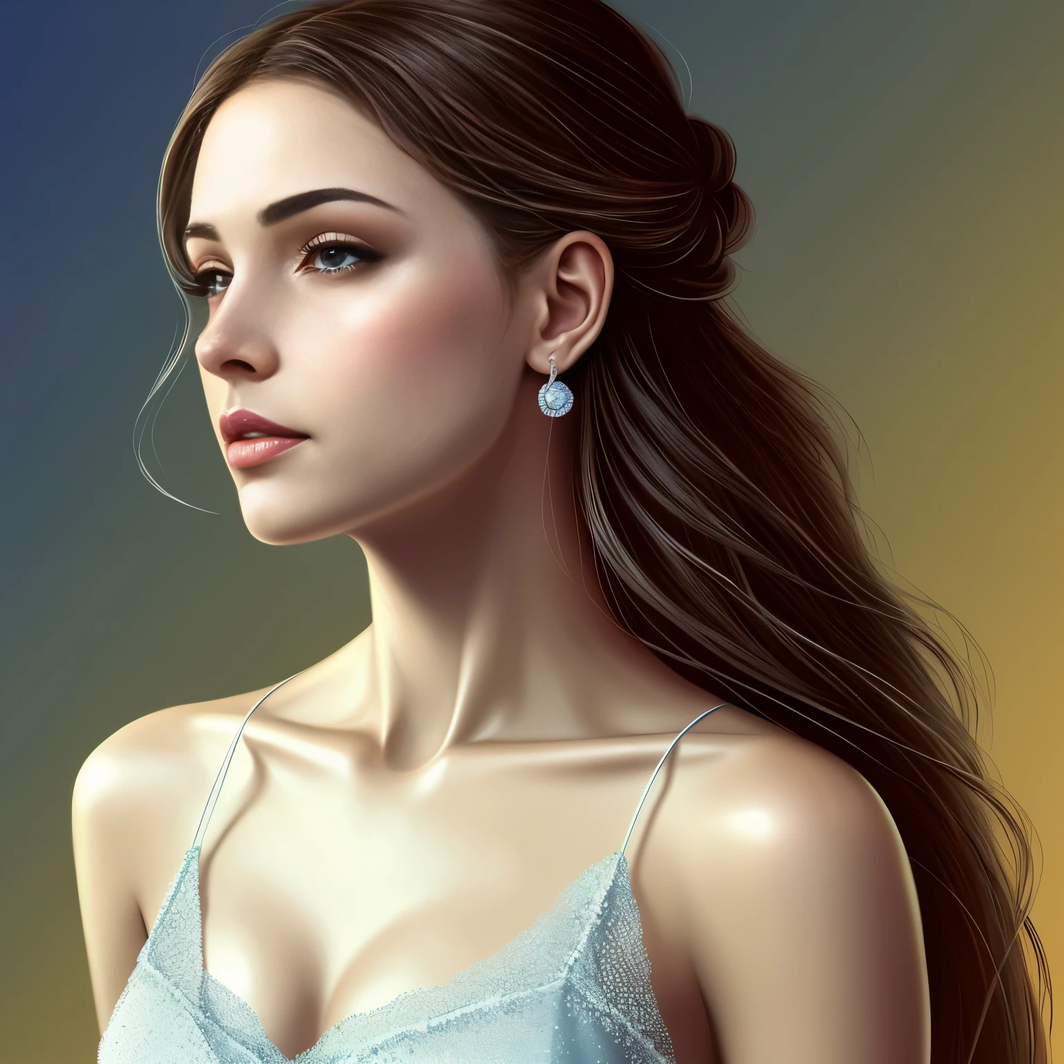 Magnifiquement dessiné, Haute qualité, illustration CG ultra-détaillée d'un jeune homme à l'expression sereine, regardant au loin avec ses cheveux bleu clair frappants ondulant doucement dans la brise du désert. Le paysage derrière lui est vaste et à couper le souffle, entraînant les spectateurs dans un monde d'émerveillement et d'exploration.