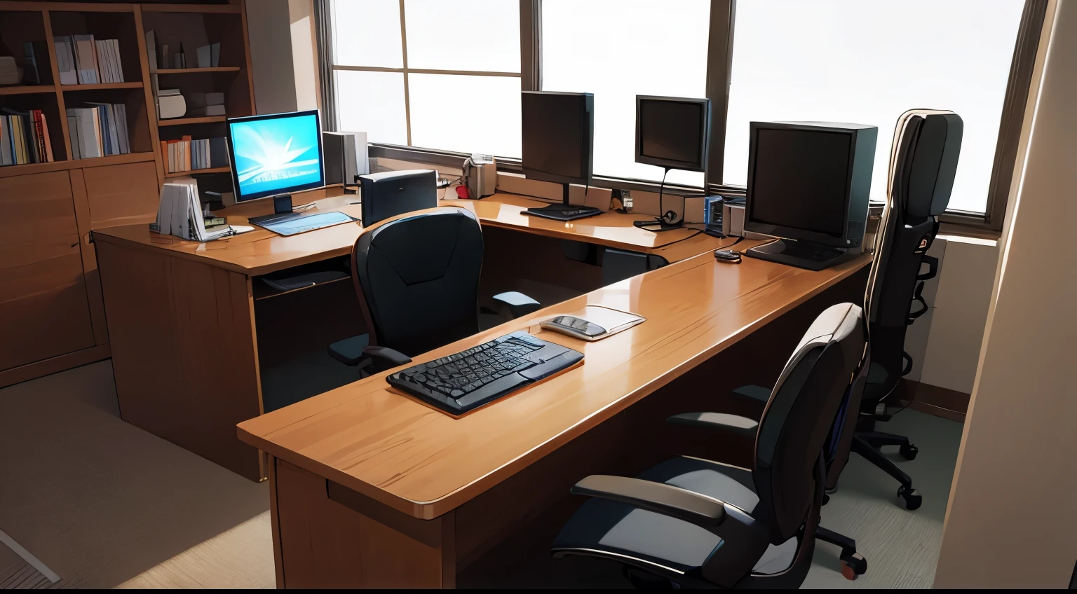 s Office、The table、personal computers、walls