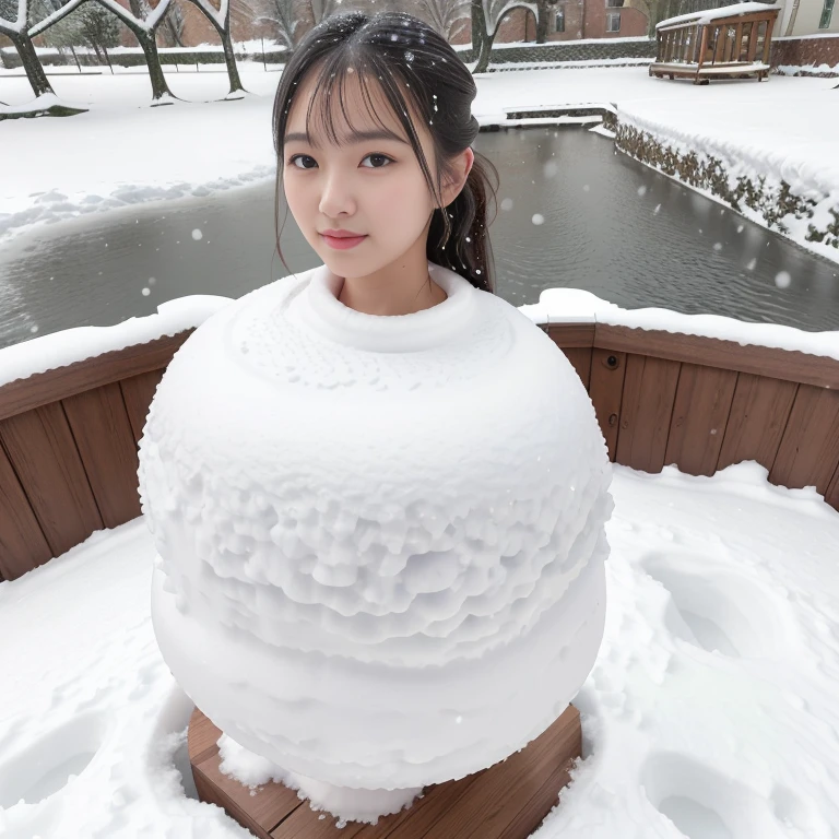 Beldel, photograph of a woman standing outside, winter, (snow:1.2), white shirt, (detailed face), soft smiling, detailed iris, detailed eyes, full body,
film grain, natural skin texture,
