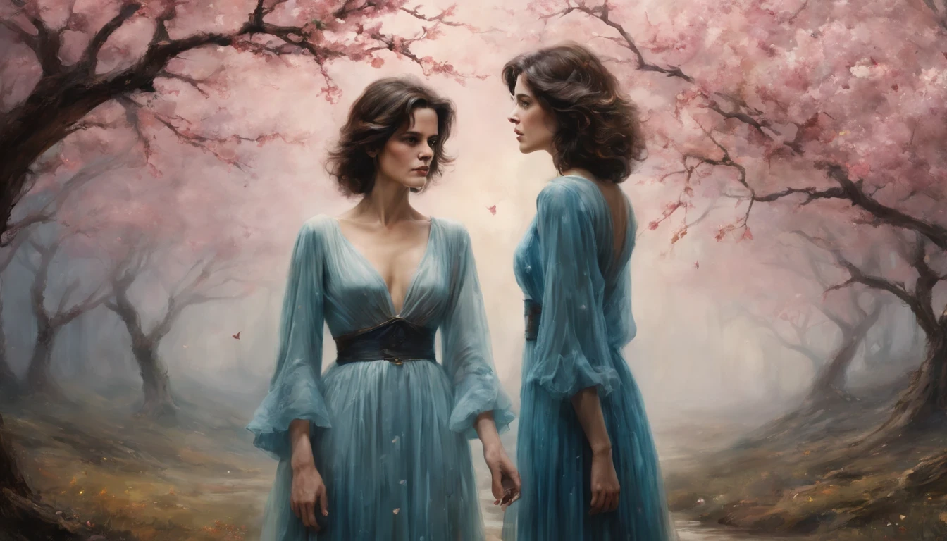 1 girl "Ally Sheedy com vestido vinho longo", (Jogo King Card:1.5, simetria rotacional),Stephen Gammell,(cowboy shot), Minimalist compositions, requintada armadura de cristal,Fio Eletroluminescente, magic sparks, enchanted magical fantasy. Peach Blossom Land, heaven, Jogo CG, Hand Painted Style, 8k, Ultra HD | |, arte digital conceitual, Azure azul e cinza,(Very detailed, Reasonable design, linhas claras, Alta nitidez, melhor qualidade, master part, 4k ).
