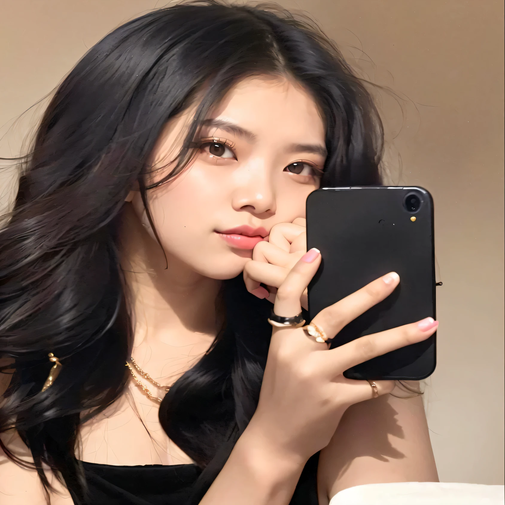 there is a woman taking a selfie in a mirror, ulzzang, xision wu, korean girl, 18 years old, 19-year-old girl, 8k selfie photograph, jaeyeon nam, 2 2 years old, jinyoung shin, wenfei ye, gorgeous young korean woman, beautiful south korean woman, xintong chen, beautiful young korean woman