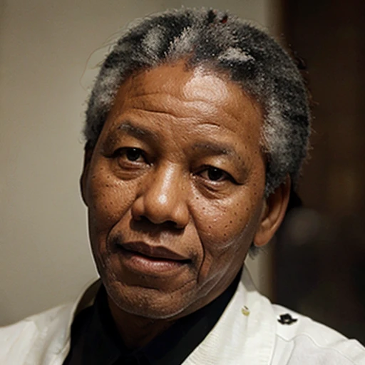 Nelson Mandela avec des cheveux blancs