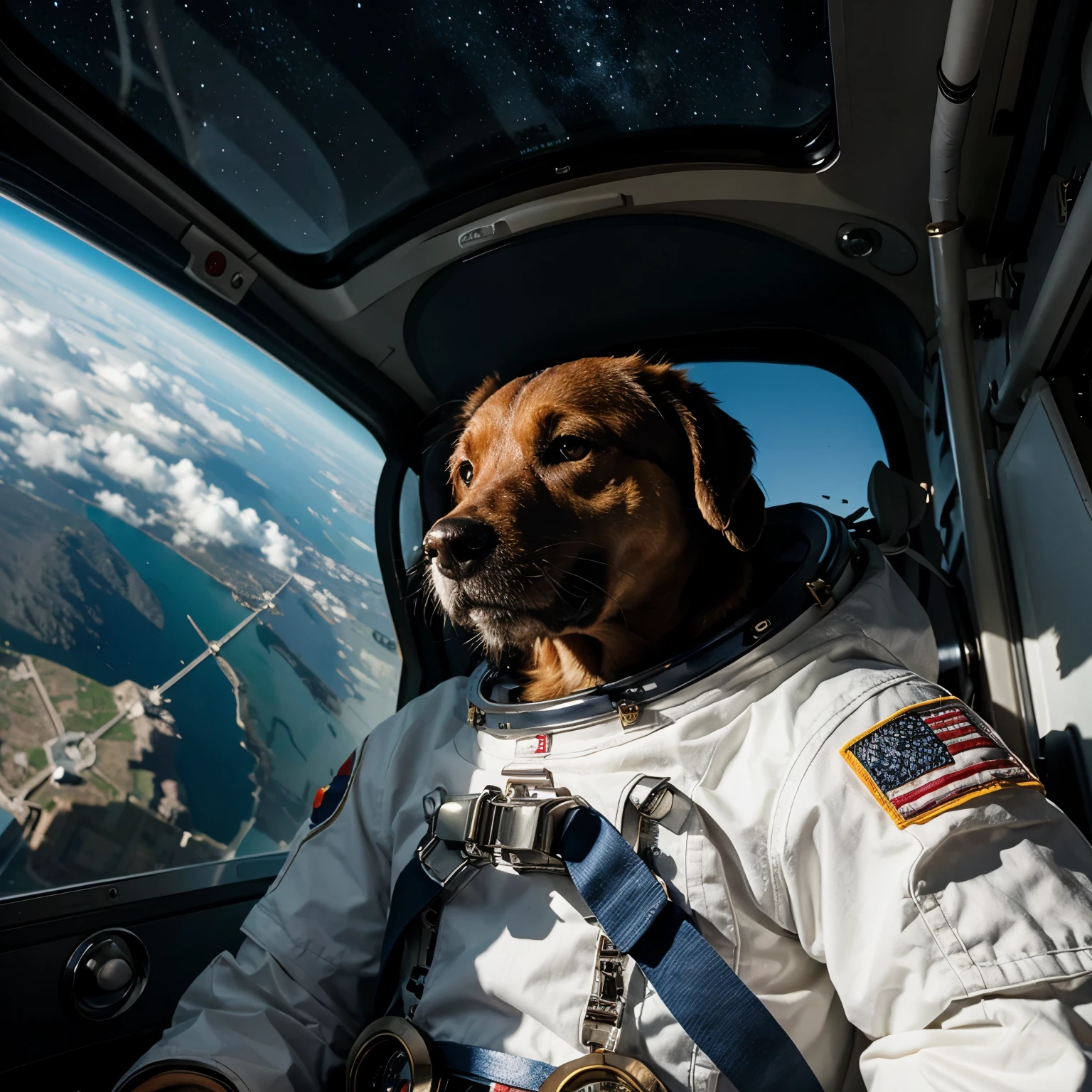 Dog astronaut in speach