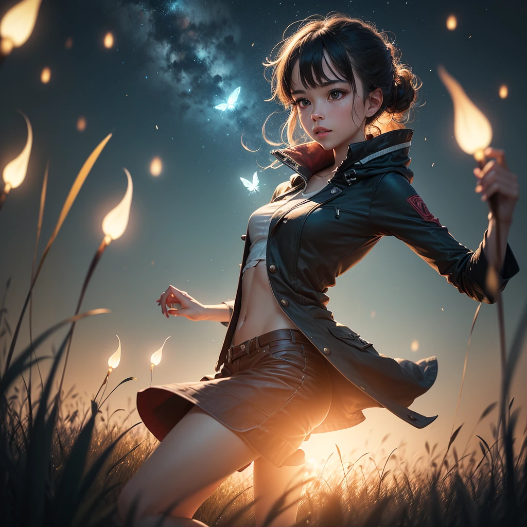 ultraclear,The best picture quality,A glowing firefly dances in a field at night