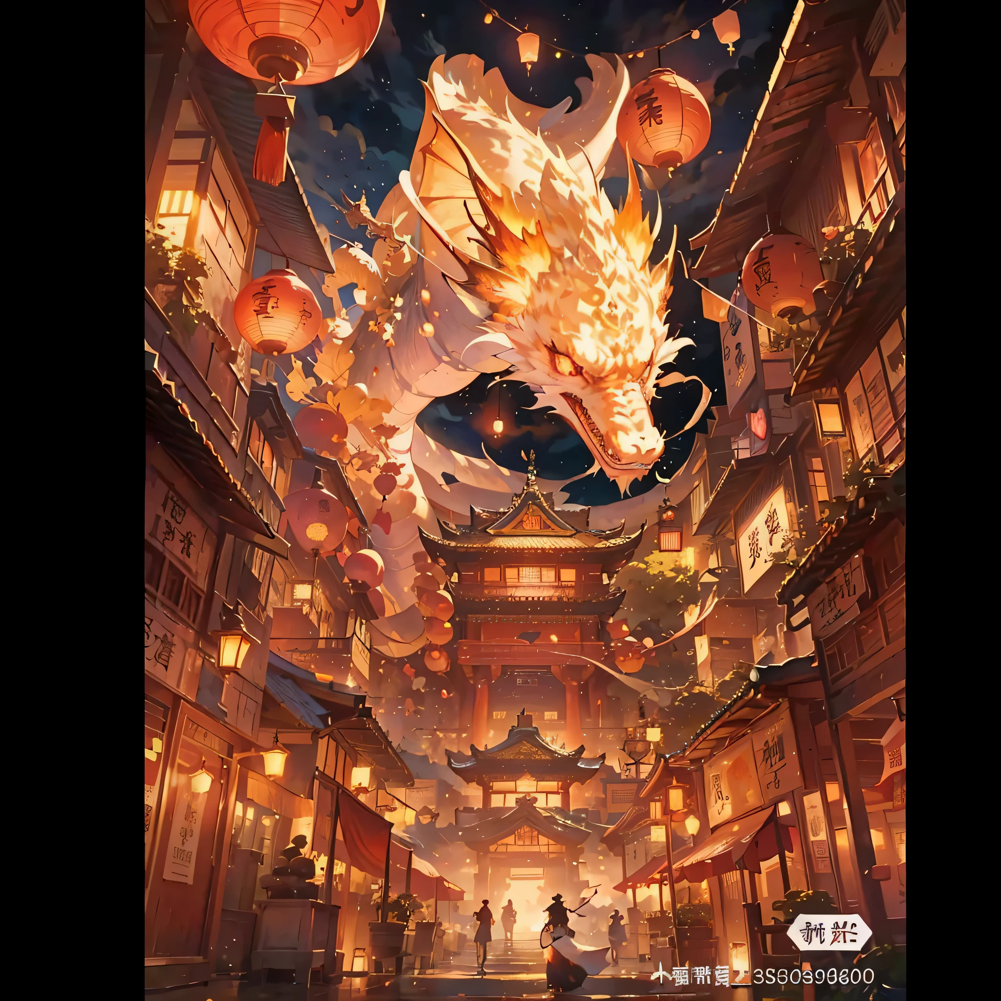 Dragon lantern art in Chinese architecture, Popular topics on cgstation, chinesedragon概念艺术, author:heroes, rossdraws global illumination, Popular topics on artstation pixiv, 沃普和ross tran, by Shitao, 🌺 CG, 《genshin impact》Ke Qingyu, chinese fantasy, A beautiful artistic illustration, high detal官方艺术作品龙在中国寺庙与灯笼的动漫艺术, Alphonse Mucha and Rose Drews, chinese fantasy, Rostelland style, chinesedragon概念艺术, rossdraws global illumination, ross tran的风格, author:heroes, Popular topics on cgstation, Inspired by ross tran, Chen Yongkang (ross tran) and uppayad (uppayad), 沃普和ross tran, Exquisite and gorgeous anime CGI style dragon flying over the city,lantern in the sky, chinesedragon concept art, Dragon as background, chinese fantasy, author:heroes, majestic japanese dragon, rossdraws global illumination, smooth chinesedragon, Dream Chinatown, Dragon Art, chinesedragon, Dragon in the background, Chinese Dreamland, by Shitao, red dragon,Animated scene of dragon flying over the city holding a lantern, Dream Chinatown, rossdraws global illumination, Colorful Fox City, G Liulian art style, A beautiful artistic illustration, arte de fundowork, author:heroes, anime arte de fundo, digitial painting概念艺术, by Shitao, Cyberpunk ancient Chinese castle, arte de fundo, inspired by Feng Zhu, Illustration concept art floating lamp, Cinematic light and reflections, glowing lamps, Intermediate virtual universe elements,digitial painting, glowing reflections, contemplative, Floating lanterns, calm evening, Digital illustration, beautiful ambiance, natta的天灯, The atmosphere at night is quiet and peaceful, Floating lanterns, (Kongming Lantern), natta, themoon, game scenes, Ancient Chinese palaces are located above the clouds, Surrounded by clouds, majestic man, glazed tiles, BUDDHA STATUE, gorgeous color, In the foreground are three arches((Color ink)), ( (Splash ink ) ), ((Splash ink) ink})), tmasterpiece, high high quality, Beautiful graphics, high detal