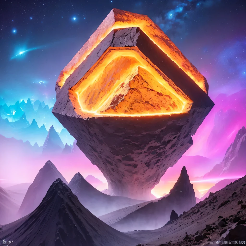 Strange photos of heavy metal planetary clouds, Electron microscopy photography, Tissue engineering, Infrared spectroscopy, Statistical mechanics, Dada Photo Montage, future proposals, Mark Caseley, quantum level ,Light orange style，Purple pink series，Alien Hexagonal Base (Nipples are very delicate) In a hexagonal mountain oasis，There are several hexagonal exhaust fans and chimneys, some neon lights project from the base，Light up the night), There are some clouds in the night sky, Some surrounding planets provide air to unknown planets，The most remote giant hexagonal volcano erupts，the rainforest