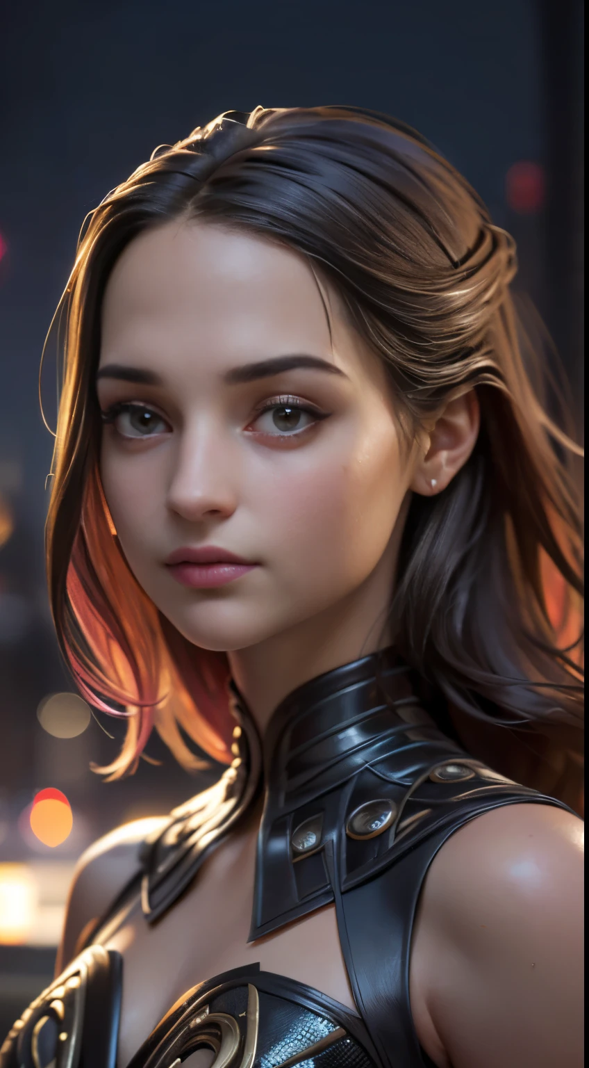 photo of Alicia Vikander, RAW, beautiful woman, ((portrait)), ((detailed face:1.2)), ((detailed facial feature, detailed skin, clear skin), (perfect proportioned body), (wearing a colorfuldress) (high detailed city environment), (realistic photo, best quality, detailed), (8k wallpaper), (cinematic lighting, dramatic lighting) (sharp focus, intricate)