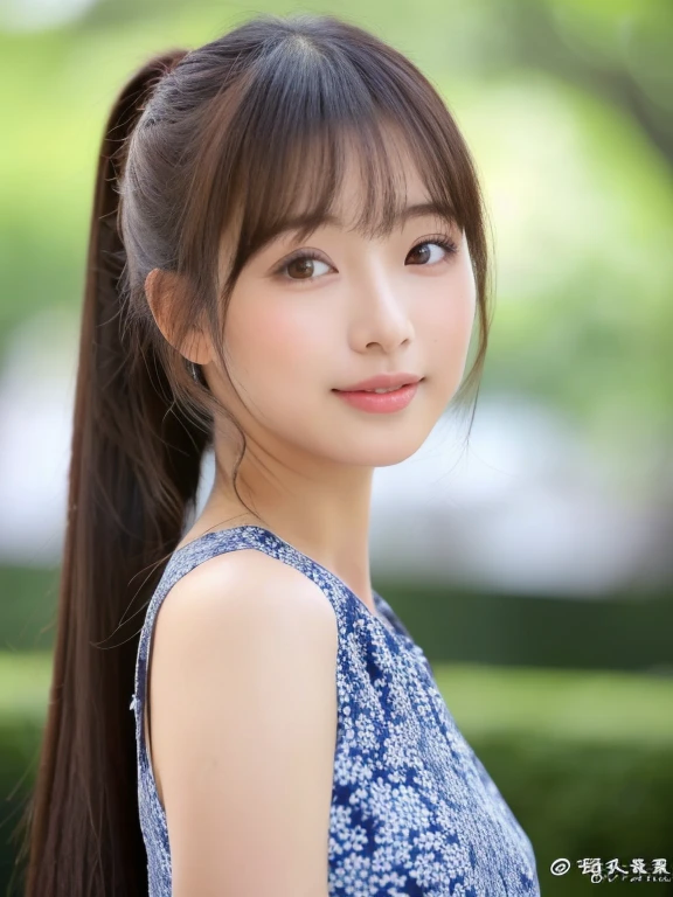 ((cute little日本の女の子、Beautiful japanese girl、1 girl in、age19、poneyTail、Highly detailed facial and skin texture、refinement、hyperdetailed face、ultradetailed eyes、blusher、blush、teak、ピンクのteakを塗った頬、close-up of woman、bustup、真frontageを向いている顔、Looking at the camera、frontage、cute little、smooth white skin、Transparent skin texture、))、(dark brown hair、bangss)、Beautiful Women in Perfect Style:1.4、Japanese Models、Young gravure idols、若いcute littleグラビアアイドル、Realistic Young Gravure Idol、refinementされたグラビアアイドル、((top-quality、in 8K、masterpiece:1.3))、(4K、Raw photography、top-quality)、(reallistic、フォトreallistic:1.37)、Place a person on the other side of the screen、natural soft light、upper body and head、refinement、