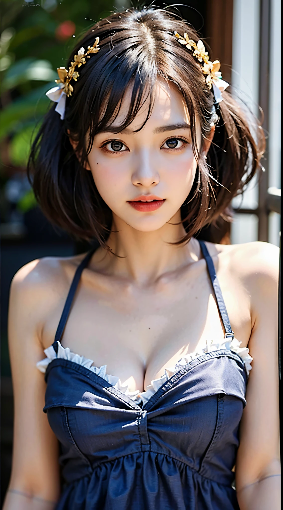 Japan Person, 1girl, , japanese Famous idol, 1cute girl, very young face, masterpiece, high quality, small face, （very small tits:1.8）separately micro bikini style, sexy pose, dramatic angle:1.4, Stroll around sandy coast,