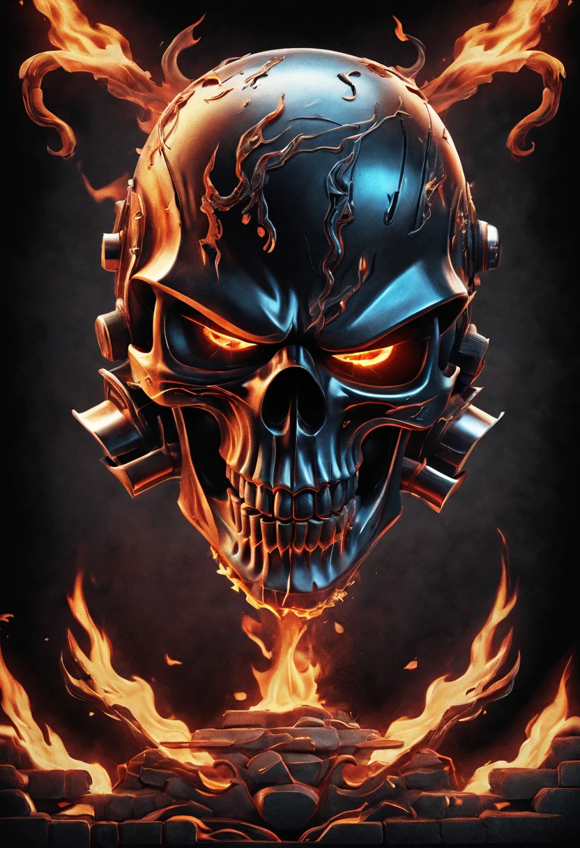 Harley Davidson logo design,t shirt design,beefy style,design only,white background,no model,professional,high contrast,high-res,ultra-detailed,vivid colors,metallic accents,sharp focus,edgy,dynamic composition,gritty texture,rough brush strokes,mechanical elements,chrome effect,classic typography,retro style,distressed look,aggressive lines and curves,3D rendering,striking visual impact,dark shadows,strong branding presence,monochromatic palette,industrial aesthetic, helmet samurai /imagine prompt: skull fire with gun llustration for a logo with a black background, in bold outline style, jagged edges, trashcore, light shading --v 5.2