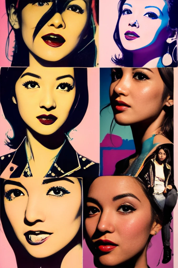 (Andy Warhol-style Pop Art)(1 japanese beautiful woman) 8k(detailed:1.4) (best quality)(8k)