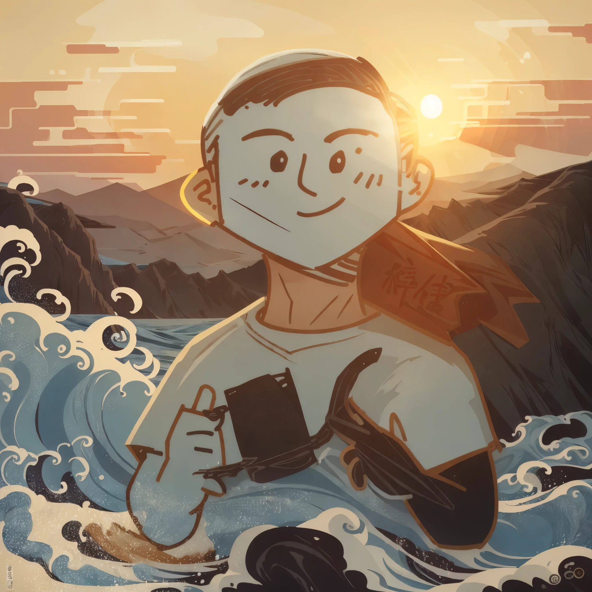 Big waves and sunny days,Colorful,mont,kawa,kawa师