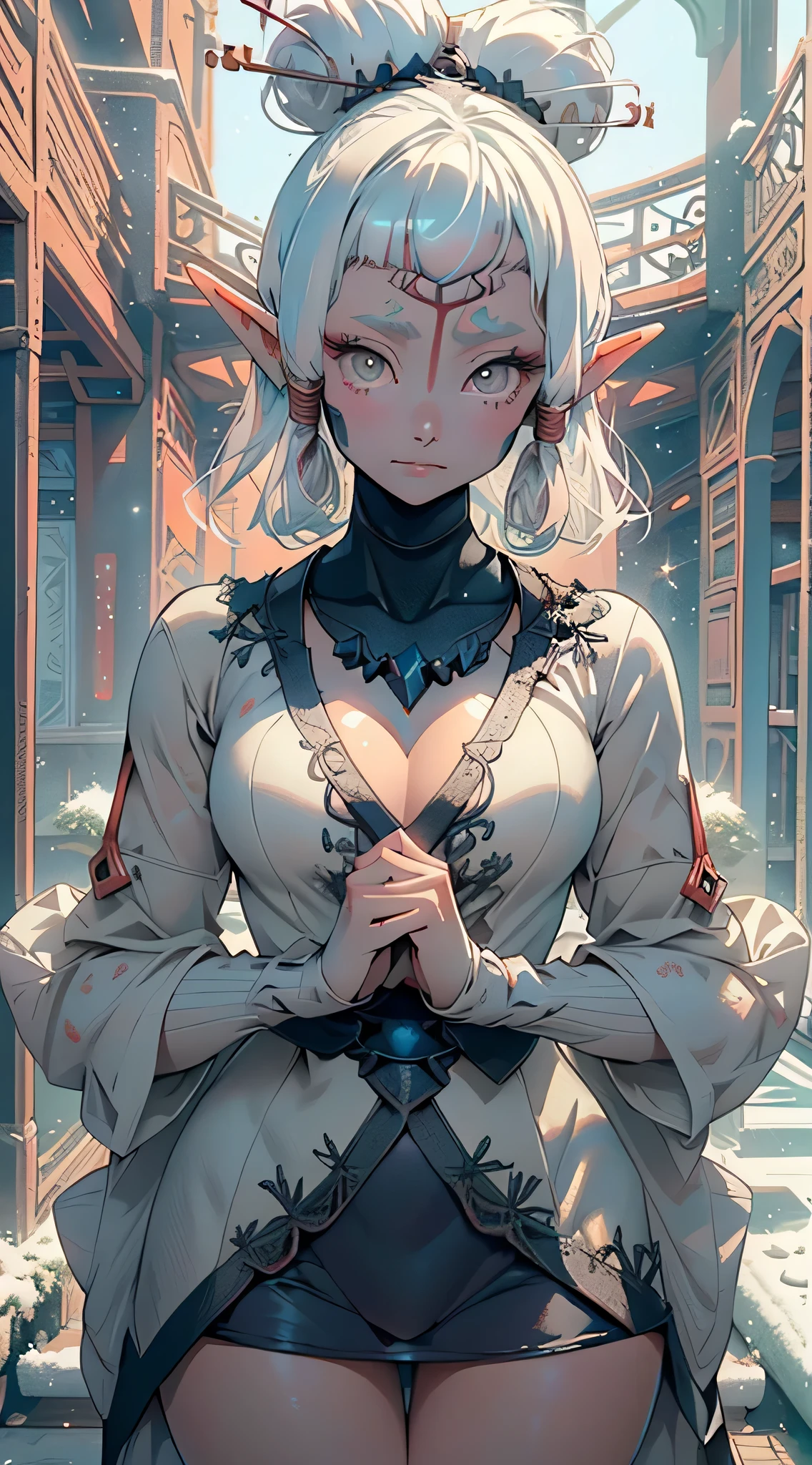 paya, cute loli elf,(((little loli,tiny little body,little))),(((6 ))),((anime elf loli with extremely cute and beautiful aqua hair)), (((elf,elf ears))),
((lesbian,yuri)),(((medium breasts))),((((aqua hair:1.35,undercut white hair,short hair,colored inner hair,ear breathing)))),(((aqua_eyes:1.3))),intricate eyes,beautiful detailed eyes,symmetrical eyes,big eyes:1.5,(((dark skin,dark_skin,lustrous skin:1.5,bright skin: 1.5,skin tanned,shiny skin,very shiny skin,shiny body,plastic glitter skin,exaggerated shiny skin,illuminated skin))),(,detailed body,(detailed face)),
cute,slutty,erotic,daring,(((nsfw))),
zettai ryouiki,revealing clothing,show skin,(((Sexy aqua fur coat, aqua fur coat outfit, wearing a dress:1.3,aqua winter coat))), (( dress,elegant dress)),(white gloves,white clothes,(((intricate outfit,intricate clothes,embroidered outfit,ornate outfit,embroidered clothes,ornate clothes))),
(dynamic pose:1.0),embarrassed,(centered,scale to fit dimensions,Rule of thirds),
inside,indoor,((white gothic room)),scenery:1.25,((intricate scenery)),((winter decorations)),Christmas tree,
(Glossy winter ornaments),highres,sharp focus,(ultra detailed,extremely detailed),(photorealistic artwork:1.37),(extremely detailed CG unity 8k wallpaper),(((vibrant colors,vibrant theme))),(intricate),(masterpiece),(best quality),