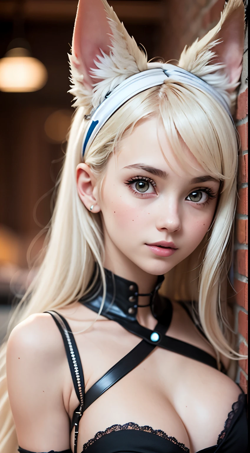 (Masterpice), (HD), (Detailed) ,( piece of art), blonde haired woman in white top and bunny ears posing for camera, very beautiful cute catgirl, beautiful young catgirl, white cat girl, perfect white haired girl, her hair is white, she has a cute face, attractive cat girl, blonde goddess, girl with short white hair, young and cute girl, she has a cute expressive face, amouranth